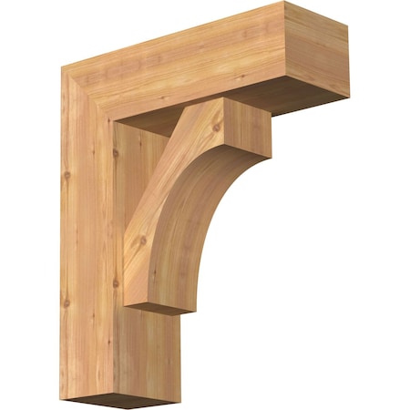 Ekena Millwork Westlake Block Smooth Bracket w/ Offset Brace, Western Red Cedar, 7 1/2"W x 22"D x 26"H BKT0806X22X26WTL05SWR